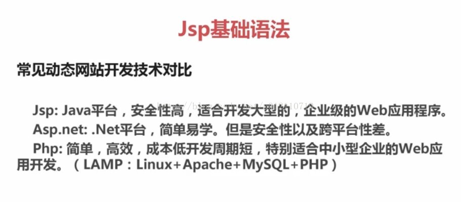 JSP简介以及常见动态网站开发技术(Asp.net、Php、Jsp)