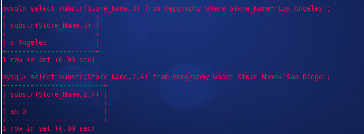 linux之SQL语句简明教程---SUBSTRING