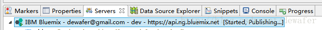 图 23、发布中的Bluemix服务器