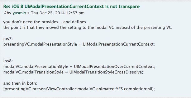 左右presentViewController经background黑问题