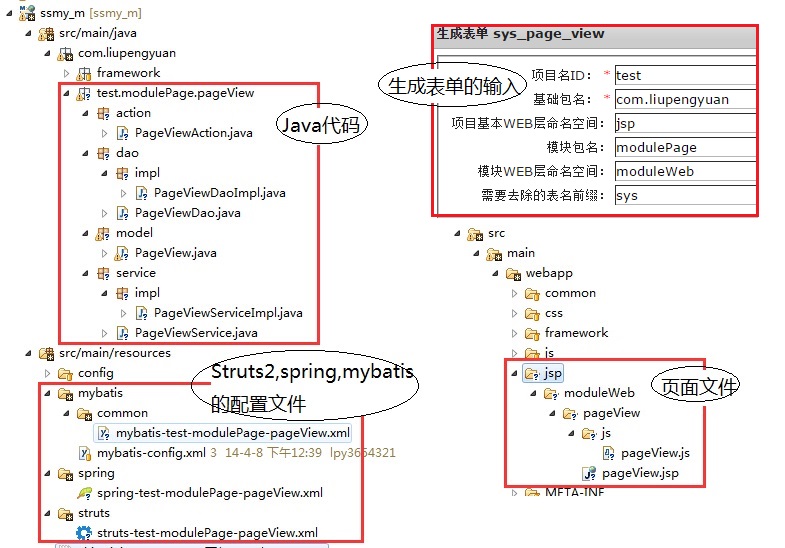 集成框架 javaweb开发平台ssmy_m(生成代码) java struts2 mybatis spring maven jquery