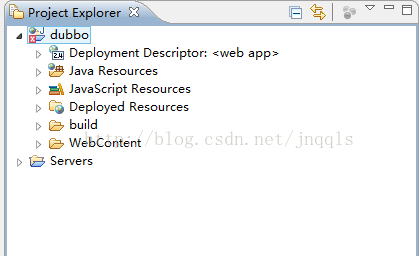 计算机生成了可选文字:d u 880 Deployment Descriptor: -:web app Java Resources JavaScript Resources Deployed Resou rces build WebContent Servers