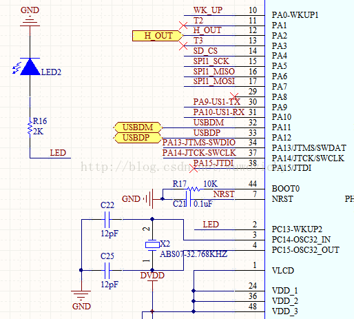 STM32L PC13当IO口使用驱动LED，PC14，PC15外接晶振，且RTC正常