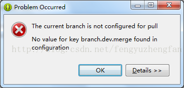 Git错误Thecurrent branch is not configured for pull No value for key branch.master.mergefound in config