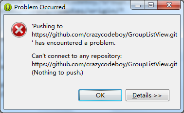 Can't connect to any repository: (Nothing to push)