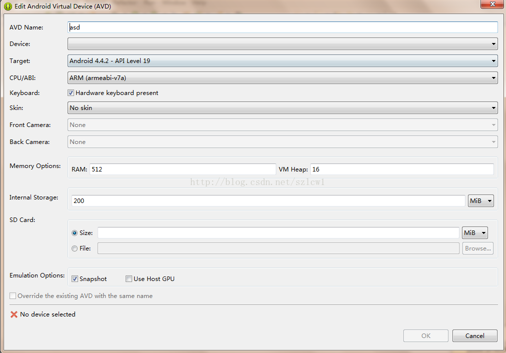 android AVD（模拟器）create里找不到snapshot
