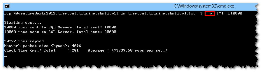 bcp sqlcmd bulkinsert在unicode问题,Unexpected EOF encountered in BCP data-file