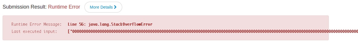 stack overflow error