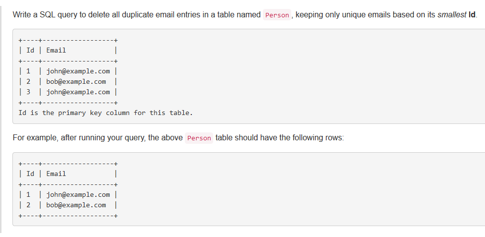 [LeetCode][Database]Delete Duplicate Emails