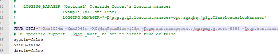 tomcat的JAVA_OPTS配置