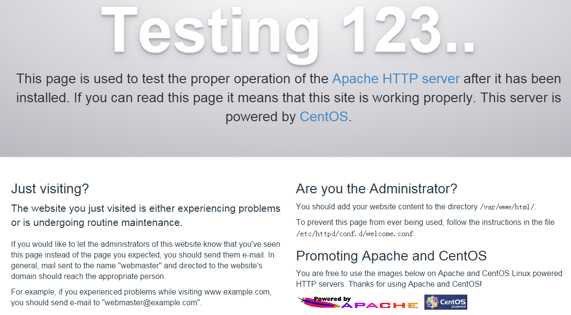 Apache安装成功页