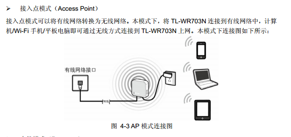 选择AP模式下的接入点模式