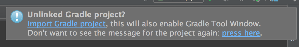 gradle导入提示