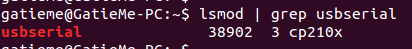 lsmod | grep usbserial