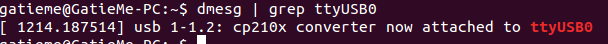 dmesg | grep ttyUSB0