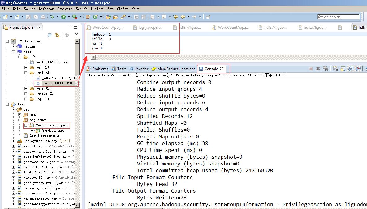 Win7下面安装hadoop2.x插件及Win7/Linux运行MapReduce程序