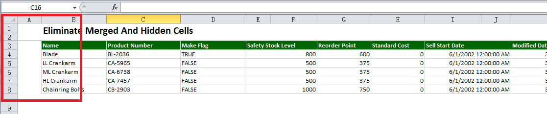 调整后的报表导入Excel