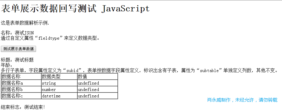 嵌套JSON数据自动回写HTML网页