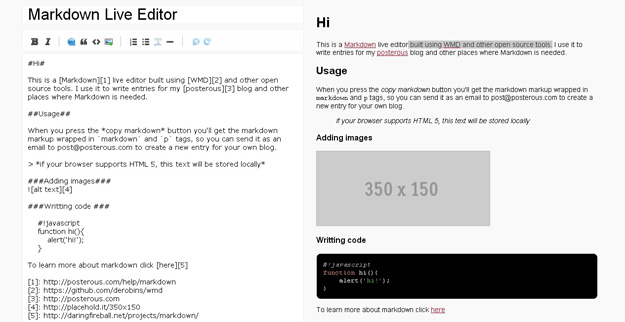 Markdown Live Editor