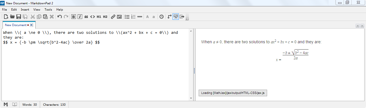MarkDownPad2实现数学公式的live preview的精彩瞬间