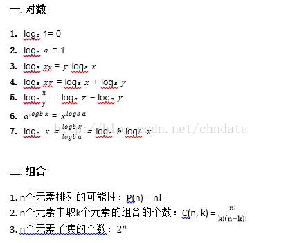 算法常用公式总结 数据中国的博客 Csdn博客 算法公式