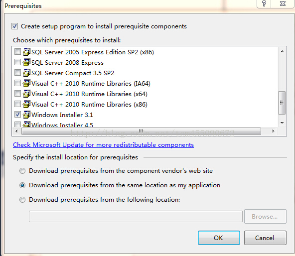 VS2010（英文版） 打包应用程序