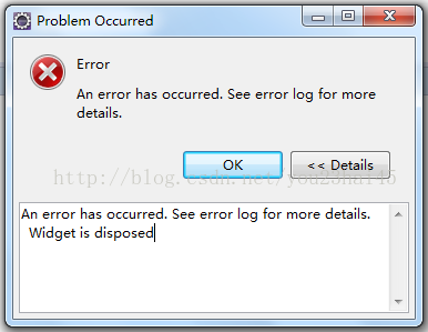 MyEclipse之Widget is disposed