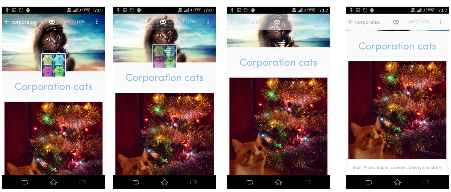 Tumblr scroll effect