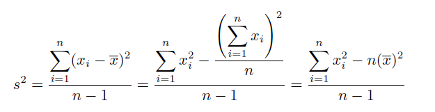 样本方差计算公式两种_样本方差为什么是n-1