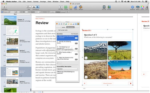 iBooks Author软件用户界面示例
