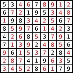 ...and its solution numbers marked in red.