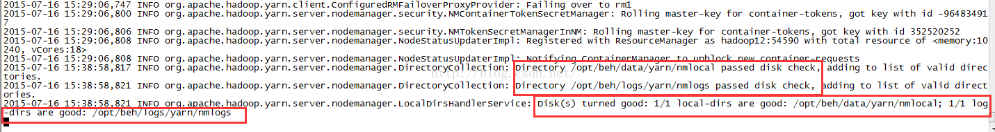 Hadoop YARN  ERROR  1/1 local-dirs are bad *， 1/1 log-dirs are bad *