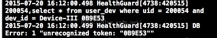 
			
				DB Error: 1 "unrecognized token: ":""			