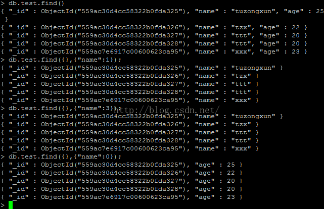 【mongodb系统学习之十】mongodb查询（一）