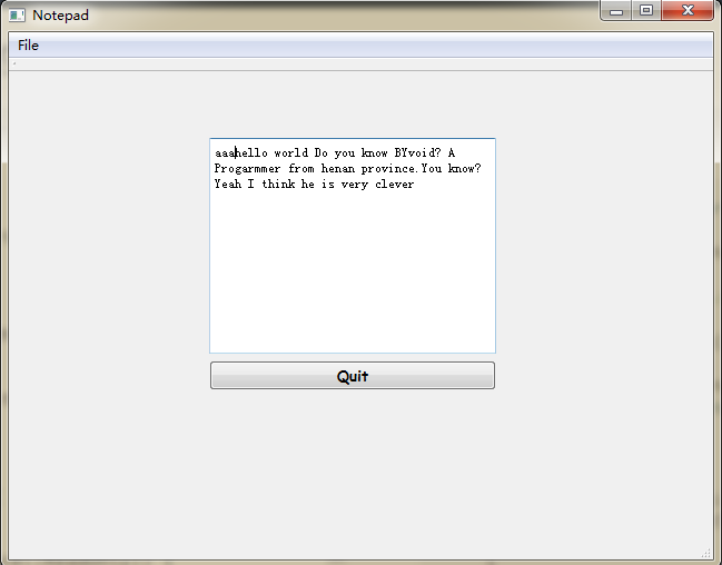 QT学习二：一个简单的记事本