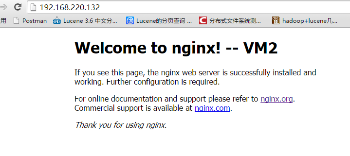 vm2：132上的nginx工作正常