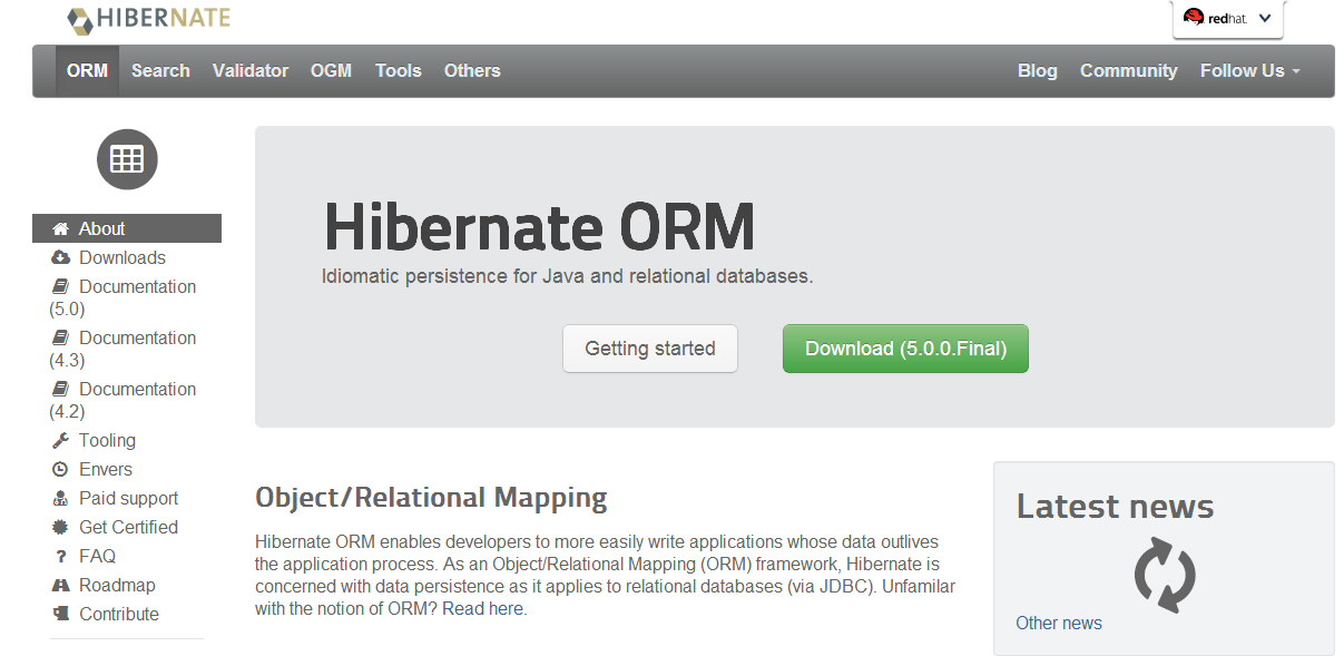 下载hibernate-release-4.3.11.Final的界面