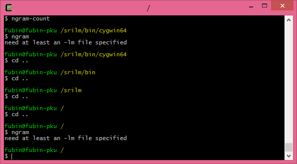 win8 64bit下srilm+cygwin实现ngram语言模型