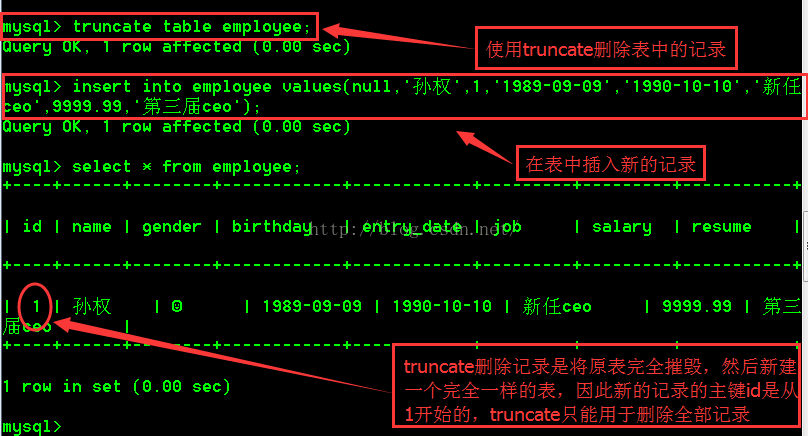 SQL操作表数据_删除操作(delete和truncate)