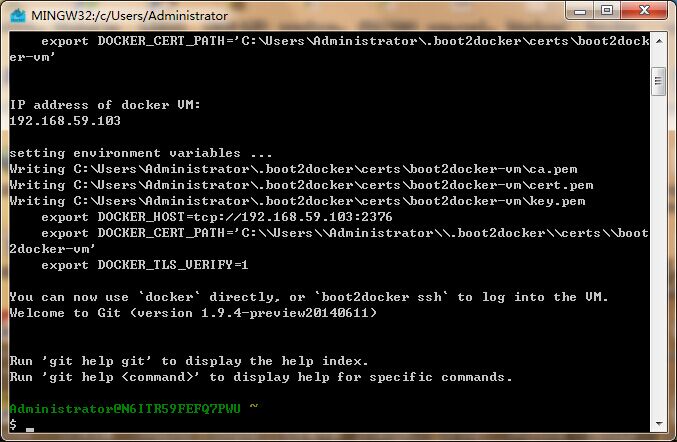 Boot2docker Start