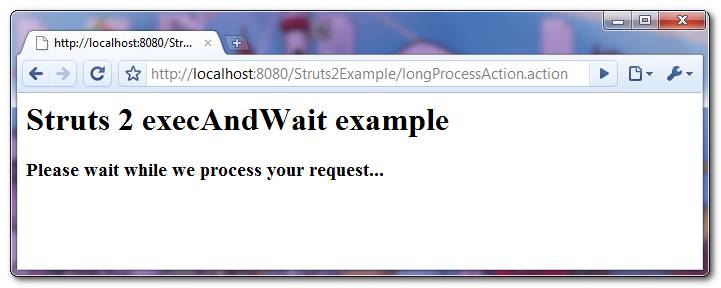 Struts 2 ExecAndWait interceptor example