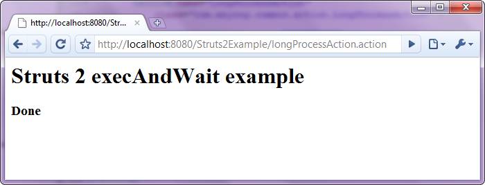 Struts 2 ExecAndWait interceptor example