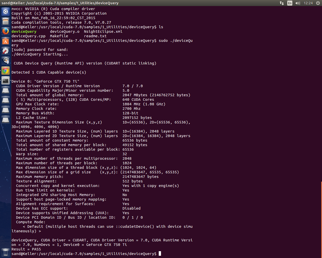在 Ubuntu 14.04 上裝好 CUDA 7.0