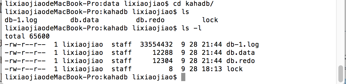 kahadb目录结构