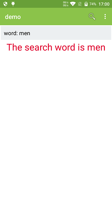 ②点击某一项，显示搜索的单词和结果