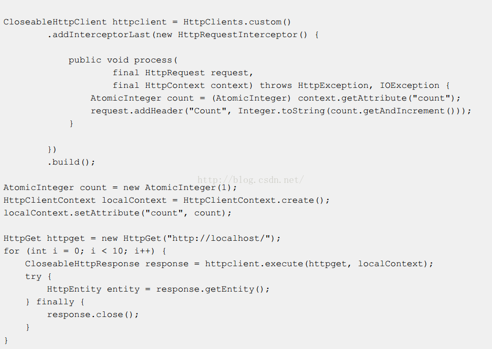 【HttpClient4.5中文教程】六. HTTP协议拦截器