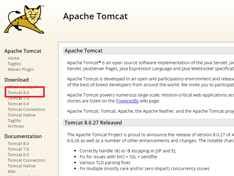 Apache tomcat 8 0 9 
