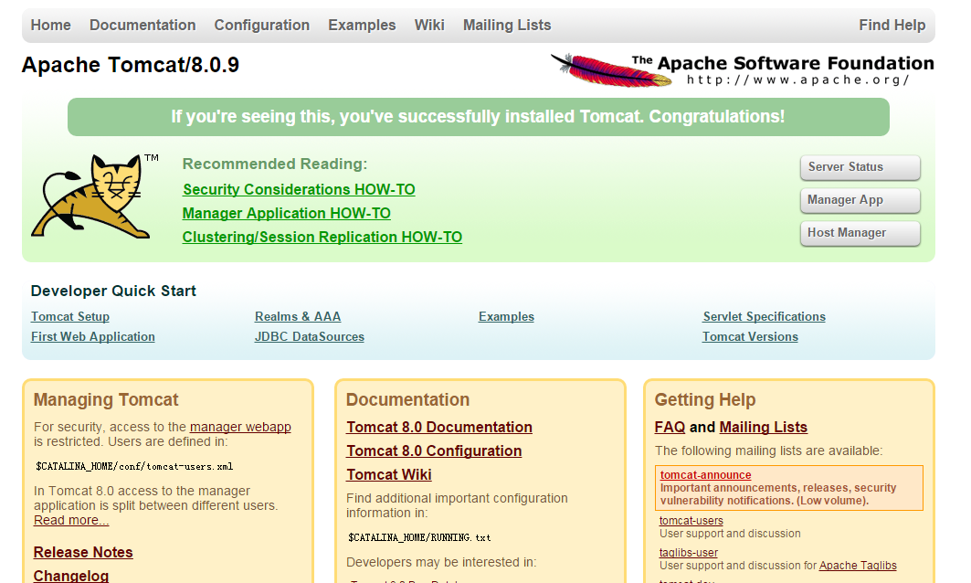 Apache tomcat 8 0 9 