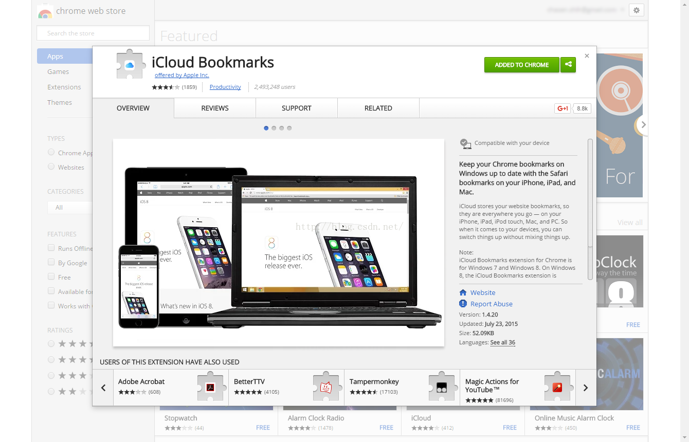 Chrome iCloud Plugin