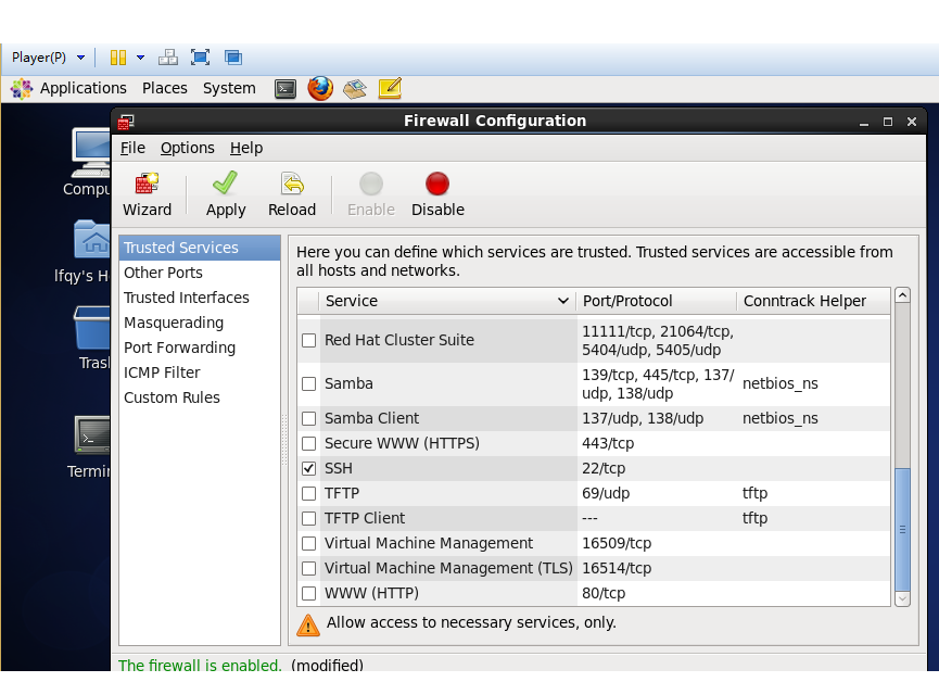 Centos Firewall Configuration